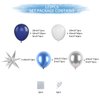 Navy Blue Balloon Arch Kit, Navy Blue Silver White Metallic Latex Balloons Garland Kit with 4D Silver Star Foil Balloons for Graduation Birthday Baby Shower Party Supplies Decorations