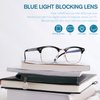 Pro Acme Blue Light Blocking Glasses Semi Rimless Frame Filter Blue Ray Computer Glasses（Matte Black丨Gold+ Tortoise 2Pcs）