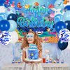 LXlucktim Sea Animal Party Decorations, 136 Pcs Under Ocean Animal Shark Birthday Party Decorations Supplies for Boy Girl - Backdrop, Toppers, Tablecloth, Centerpieces, Hanging Swirl, Glasses