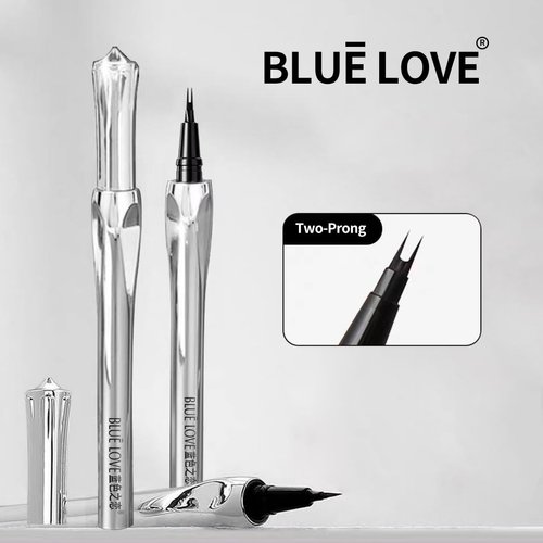 BLUE LOVE 2PCS Two-Prong Eyebrow Pen, Upgrade 2 Tipped Eye Brow Pencils for Women, Waterproof Lasting All-Day Eye Makeup with Microblading Brow Pen with Hair Like Strokes (Grey&Brown)