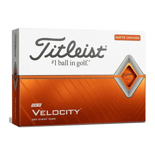 Titleist Velocity Golf Balls, Matte Orange, (One Dozen)
