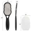 2 Pcs Foot Files with Skin Catcher, Stainless Steel Foot Rasp Callus Remover Pedicure Feet Grater Foot Scrubber Dead Skin Remover for Feet
