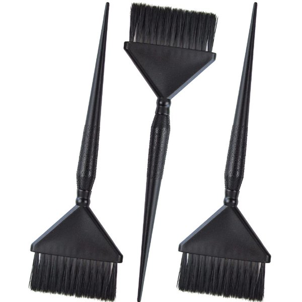3 Extra Wide Hair Dye Brushes - Hair Color Brush Applicator Set - Hair Dye Brush Applicator - Hair Coloring Brush - Hair Root Touch Up Brush (Black)