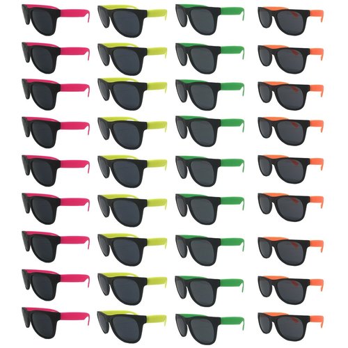TheGag Neon Sunglasses (Pack 36) Assorted Cool Colors Neon Sunglasses Party Favors-Pack Wholesale...