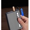 Malisseladi Cigarette Case with Built-in Lighter Windproof Refillable Butane Jet Torch Lighter Automatic Ejection Cigarette Case Dispenser Box Holder (Black)