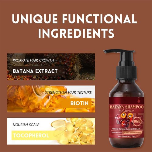 Batana Oil Shampoo for Hair Growth, Hair Shampoo with Batana oil for Strengthening & Repairs Damaged Hair for All Hair Types 3.51 fl oz