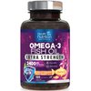 Fish Oil 2400 mg with Omega-3, EPA & DHA - Triple Strength Omega Supplement - Natural Support for Immune, Heart & Brain Health - Nature's Lemon Flavor, Burpless, Wild Caught, Non-GMO - 120 Softgels