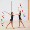 2Pcs Ribbon wands Rainbow Dance for Kids, 78.74 Inch Rhythmic Gymnastics Ribbon Dancer Wand with Rod, Soft Rainbow Ribbon Twirling Dance Streamers for Kids Girls Adults Artistic Dancing (Colorful)