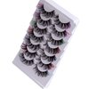 FEITA Colored Lashes 20mm Strip False Eyelashes Kit with Color Fluffy 8D Thick Volume Lash Tint Curly Rainbow Fake Eye Lashes 7 Pairs Multi Pack