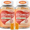 Sugar Free 9 in 1 Immune Defense Support Gummies with Vitamin D3 5000IU, Vitamin C & Zinc, Elderberry, Echinacea, Astragalus, Mullein Leaf for Boost Immune System, Power Antioxidant & Energy, 2Packs