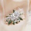 AW BRIDAL Rhinestone Hair Clips for Wedding Flower Hair Accessroies for Brides Bridlal Hair Comb Hair Accesories for Women (Silver)
