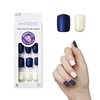 KISS imPRESS No Glue Mani Press On Nails, Design, 'Chasing Stars', Blue, Short Size, Squoval Shape, Includes 30 Nails, Prep Pad, Instructions Sheet, 1 Manicure Stick, 1 Mini File