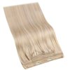 YoungSee Wire Hair Extensions Highlights Wire Real Human Hair Extensions Ash Blonde Highlights Bleach Blonde with Strawberry Highlights Hair Wire Extensions for Natural Look 18In 80G