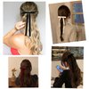 Bows Velvet Ribbon Hair Clips and Barrettes Set - Long French Bowknot Clips, Ponytail Slides, Head Accessories for Women, Girls (3pcs)