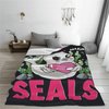 Just A Girl Who Loves Seals Blanket Cute Seals Decor Throw Blanket Gifts for Girls Boys Seal Lover Super Warm Soft Plush Lightweight Fleece Flannel Bed Blanket for Kids Adults Men Women 50"X40"