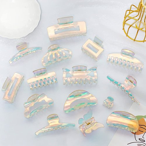 2 Pcs Holographic Butterfly Hair Claw Clips Nonslip Hair Clamps Jaw Clips Hair Barrettes for Women Girls