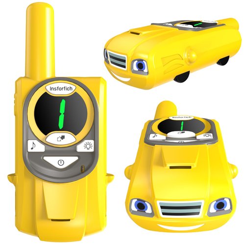 Insforfich Walkie Talkies for Kids,Kids Toys Long Range 2 Way aRadio,Kids Walkie Talkie for Birthday Gifts Outdoor Camping Family Trip (Yellow)