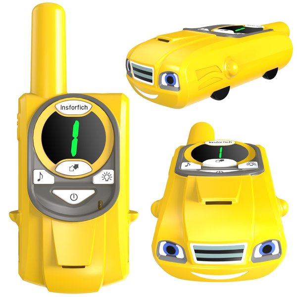 Insforfich Walkie Talkies for Kids,Kids Toys Long Range 2 Way aRadio,Kids Walkie Talkie for Birthday Gifts Outdoor Camping Family Trip (Yellow)