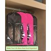 3 Pcs Hair Extension Storage Bag, Hair Extensions Holder with Hanger, 11.4 * 23.6 inches, Portable Wig Bags Storage with Transparent Zipper Closure (Black)