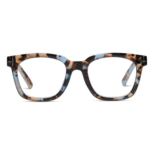 Peepers by PeeperSpecs Women's to The Max Square Light Blocking Reading Glasses, Blue Quartz, 49 + 4