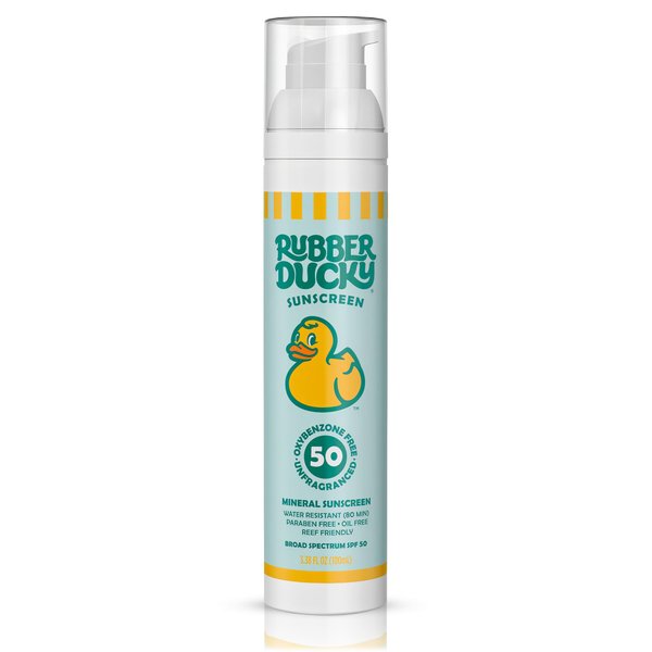 Rubber Ducky | Mineral Sunscreen, Vegan SPF 50 Sunscreen, Water-Resistant Face and Body Sunscreen | Broad Spectrum Mineral Sunscreen (Great Alternative for Moisturizing Sunblock) | 3.4 Oz, Pack of 1