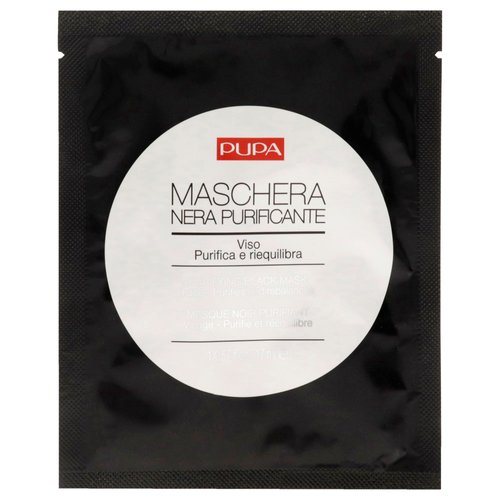 Pupa Milano Purifying Black Face Mask - Intensive Treatment To Absorb Excess Sebum - Prevents The Appearance Of Imperfections - Fragrance-Free Formula - Rebalances And Clarifies Skin - 0.57 Oz