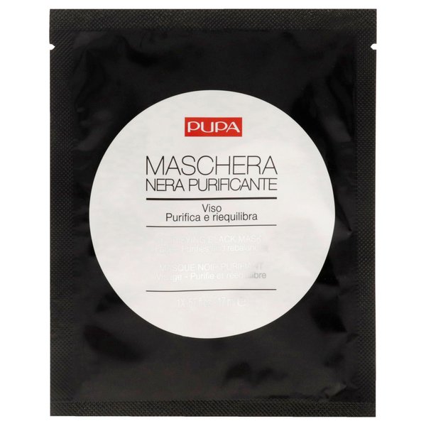 Pupa Milano Purifying Black Face Mask - Intensive Treatment To Absorb Excess Sebum - Prevents The Appearance Of Imperfections - Fragrance-Free Formula - Rebalances And Clarifies Skin - 0.57 Oz