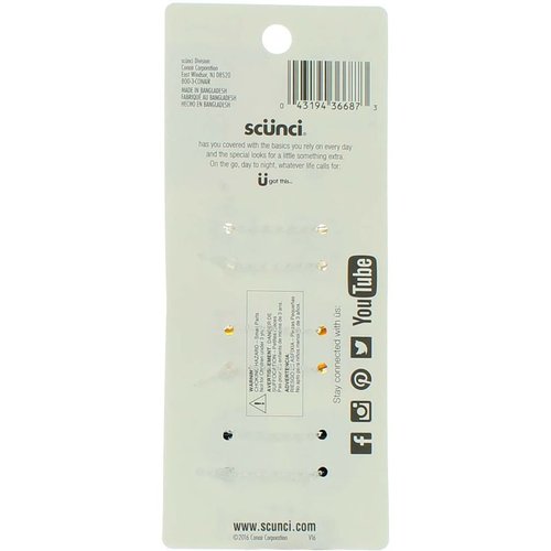 Scunci No-Slip Grip Mini Octopus Jaw Clips 6 Count (Pack of 2)