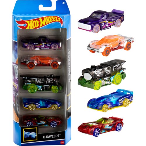 Hot Wheels 1:64 Scale Die-Cast Toy Cars 5-Pack, Set of 5 Toy Race Cars, Hot Rods, Character Cars, Rescue or Pick-Up Trucks (Styles May Vary)