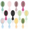 12 Pieces Mini Hair Brush, Travel Detangling Hair Brush, Bulk Mini Hair Brushes for Wet and Dry Hair Smoothing with Ease Knots, Soft Bristles Hair Brush for Adults and Kids