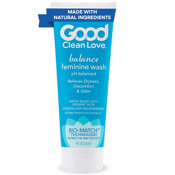 Good Clean Love Balance Feminine Wash, pH-Balanced Vaginal Moisturizer Soap for Women with Natural Ingredients, Gentle Cleansing Feminine Care Product, Reduces Vaginal Dryness & Odor, 8 Oz