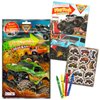 Party Favors Set - Bundle with 12 Monster Jam Monster Truck Play Packs with Coloring Pages, Stickers, Loot Bags, and More (Birthday Party Supplies)