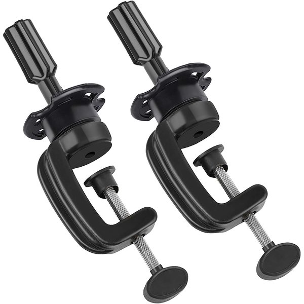 Belle of Hope Mara Ray 2 Pcs Wig Head Stands Cosmetology Wig Head Holder Mannequin , Clamp Manikin Stand, Training Head Stand (Black)