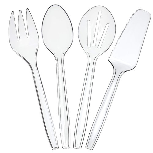 Plasticpro Clear Serving utensils (24, Serving Utensils Set)