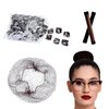 STYLER Brown Hair Net 100 Pcs, 2 PCS Hair Bun Maker French Twist Hair Fold Wrap Snap, 20 Inches Hair Nets Elasticity Invisible Elastic Mesh for Food Service, Ballet Hair Style, Sleeping for Women