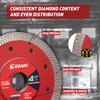 EZARC 4-1/2 inch Super Thin Diamond Blade, Diamond Saw Blades for Angle Grinder, 4.5" Tile Blade for Smooth Cutting Porcelain Ceramic Granite Marble Tile (2-Pack)