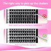 Hannahool Mixed 8-12-14-16mm/8-10-12-14mm/10-12-14-16mm/14-15-16mm Wide Stem Individual False Eyelashes Soft Lightweight Volume Eyelashes Extensions Makeup Cluster Lashes (mixed 14-15-16mm)