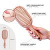 TADA Natural Beauty Hair Brush Detangler for Curly, Thick, Wavy, and Thin Hair - Ventilation Holes for Quick Drying and Styling, Detangler Brush for Women, Men, Kids (4 Colors) (Pink)