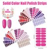 JERCLITY 336 Pieces 24 Sheets Stylish Warm Tones Solid Color Nail Polish Strips Nail Wraps with Nail File Self-Adhesive Nail Stickers Full Nail Wraps for Women Girls Nail Art