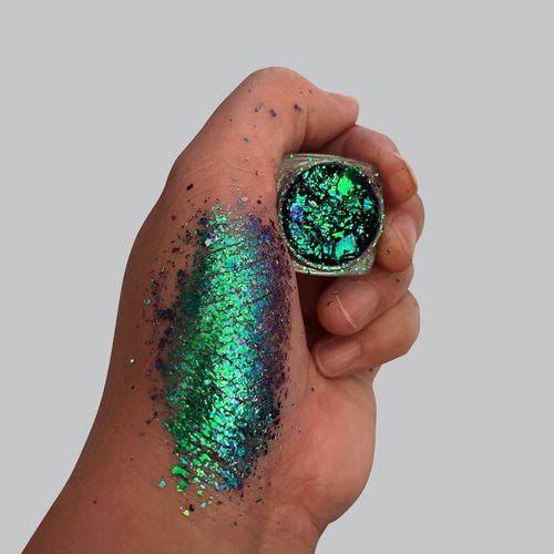 SZDYM Super shine duochrome powder,Colorful neon eye shadow flakes,Multi-Reflective Finishes Makeup,0.26 Grams Pressed Highly Pigmented Minerals (#06)