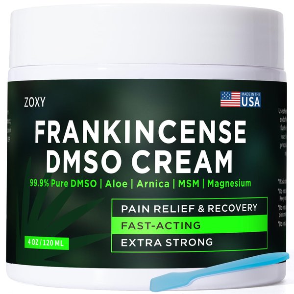 ZOXY DMSO Cream, Support Joint & Muscle, with Magnesium, MSM, Frankincense, Aloe Vera, Turmeric, Herbal, and Arnica, 4 oz