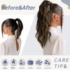 LaaVoo Ponytail Extensions Real Human Hair Balayage Dark Brown to Light Brown Hair Extensions Real Human Hair Ponytail Wrap Around Hair Extensions Ponytail Silky Straight 12 Inch 70 Gram