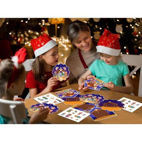 FaCraft Nativity Craft Sticker for Kids - 24pcs Make a Nativity Scene Stickers Christmas Crafts Kits DIY Nativity Set for Sunday School Classroom Religious Christian Xmas Party Game Favor Gifts