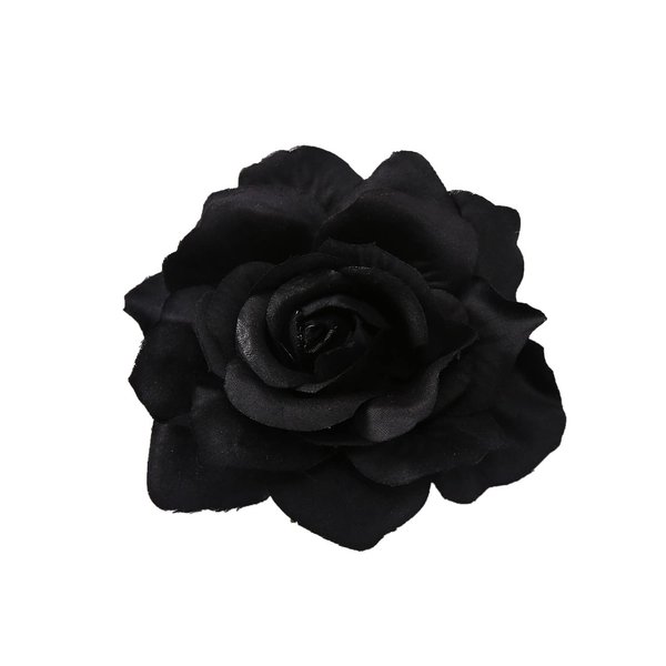 Sisadodo Hair Clip for Women - Black Flower Rose Hair Clip, Floral Hair Accessories, Flower Brooch Pin, Hair Barrettes for Women Girls, Gifts for Birthday, Christmas