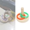 SG Store 1 Set Wooden Bird Training Toys Parrot Training Colorful Stacking Rings Toy Educational Foraging Toy for Small to Medium Birds