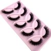 HBZGTLAD NEW 5 Pairs Fluffy Natural Lashes Makeup Handmade Reusable Short 8mm-22mm Wispy Strip Faux Mink False Lashes (RU-1)