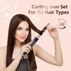 Homfu Curling Wand 5 in 1 Hair Curlers Iron Set Beach Waver Curling Iron with 5 Interchangeable Ceramic Tourmaline Barrel for Long Short Hair Styles Curling Iron Fast Heating Hair Cripmer for Women