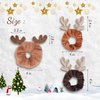 Antler Hair Scrunchies Plush Reindeer Scrunchies Christmas Plush Glitter Elk Design Elastic Hair Tie Ponytail Holder for Women Girls Xmas Hair Accessories 3 Pcs