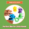 Jumbo Nuts and Bolts For Toddlers - Fine Motor Skills Rainbow Matching Game Montessori Toys For Toddlers & Toddler Games | 12 pc Occupational Therapy Educational Toys with Toy Storage + eBook