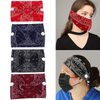 Vinyl Quote Me 4 Pieces headbands with buttons mask Boho yoga fashion Headband knotted elastic button headband for face mask nurses women masks head bands stretch wide